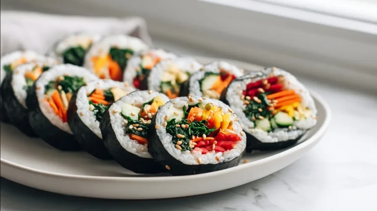 Leckere koreanische Kimbap, zubereitet im Airfryer.
