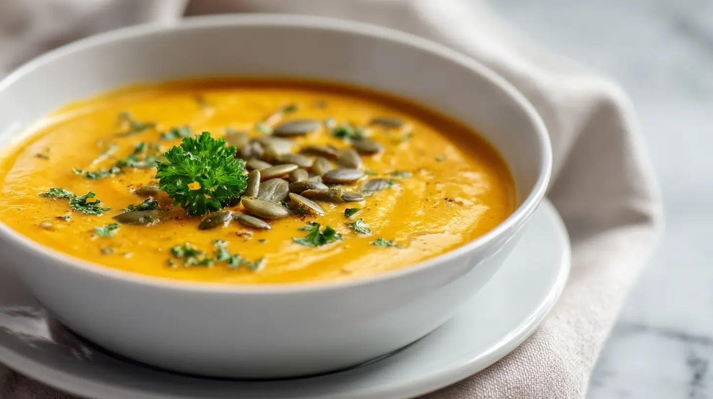 Kürbis-Ingwer-Suppe: Eine köstliche und gesunde Suppe aus dem Airfryer.