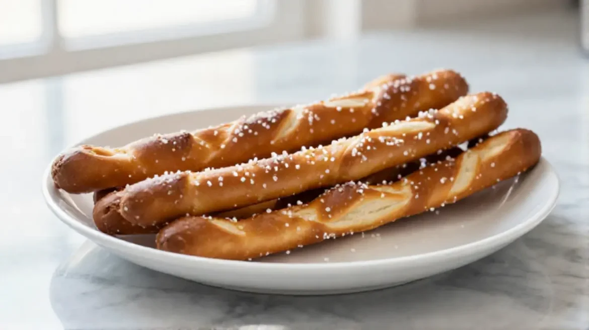 Laugenstangen aus der Heißluftfritteuse Laugenstangen aus der Heißluftfritteuse frisch gebacken.