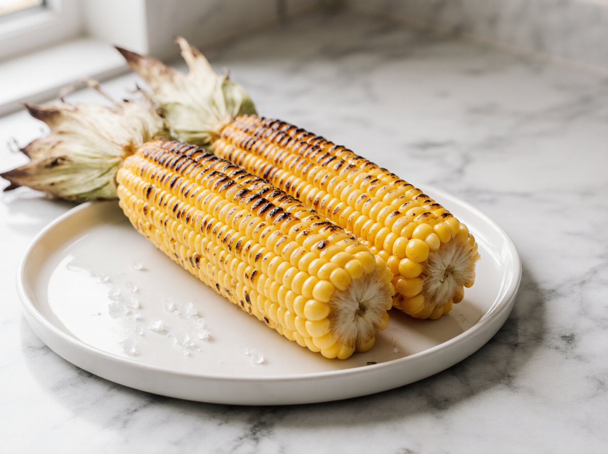 Leckere Maiskolben aus der Heißluftfritteuse, perfekt zubereitet.