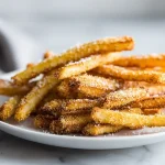 Mandelmehl-Fritten in der Heißluftfritteuse, lecker und gesund zubereitet.