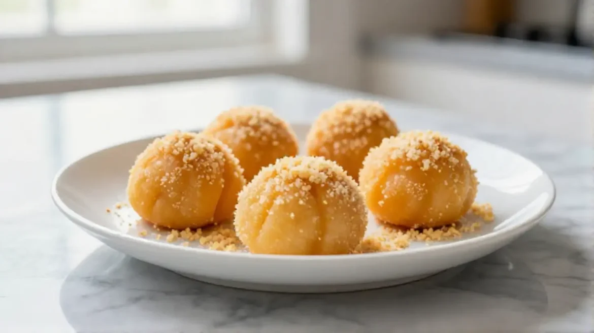 Leckere Marillenknödel im Airfryer zubereitet.