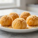 Leckere Marillenknödel im Airfryer zubereitet.