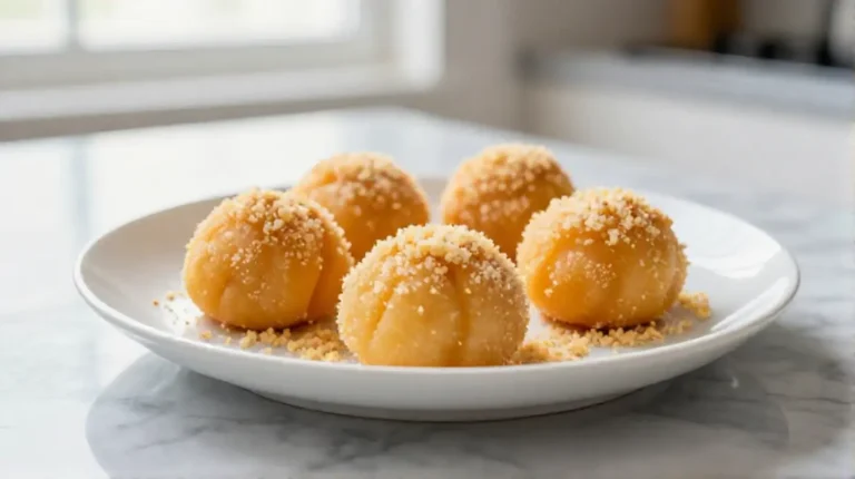 Leckere Marillenknödel im Airfryer zubereitet.