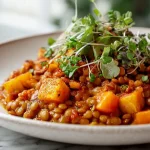 Marokkanische Linsen im Airfryer, ein gesundes und schmackhaftes Gericht.
