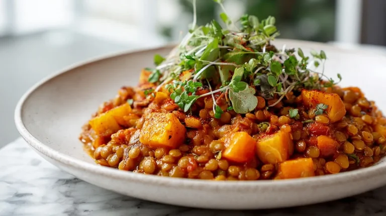 Marokkanische Linsen im Airfryer, ein gesundes und schmackhaftes Gericht.