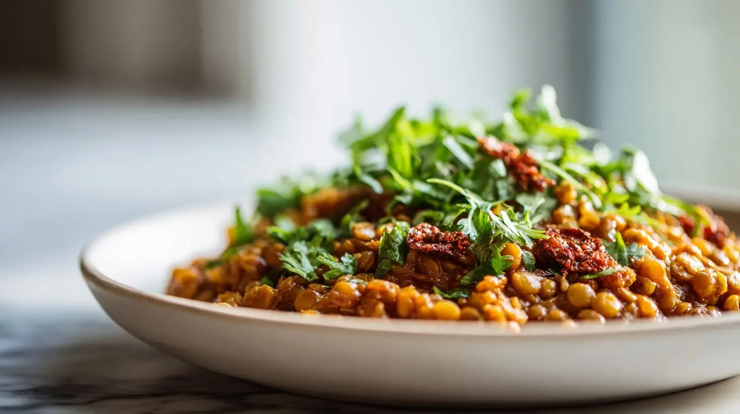 Marokkanische Linsen im Airfryer, ein leckeres und gesundes Gericht.