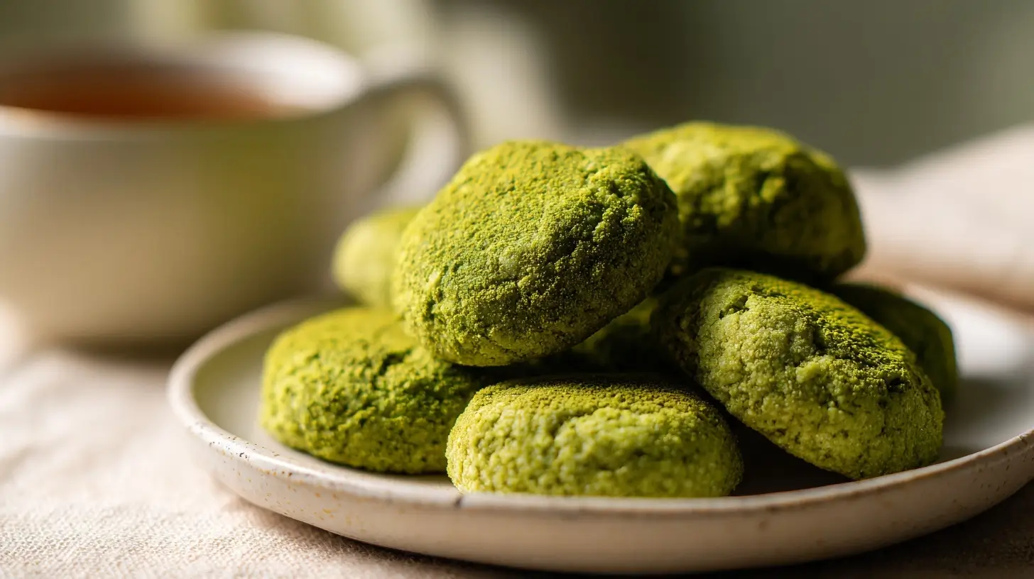Leckere Matcha-Kekse aus der Heißluftfritteuse.