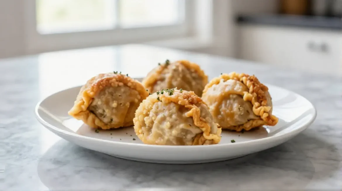 Maultaschen im Airfryer knusprig zubereiten - perfekt für ein schnelles Abendessen.