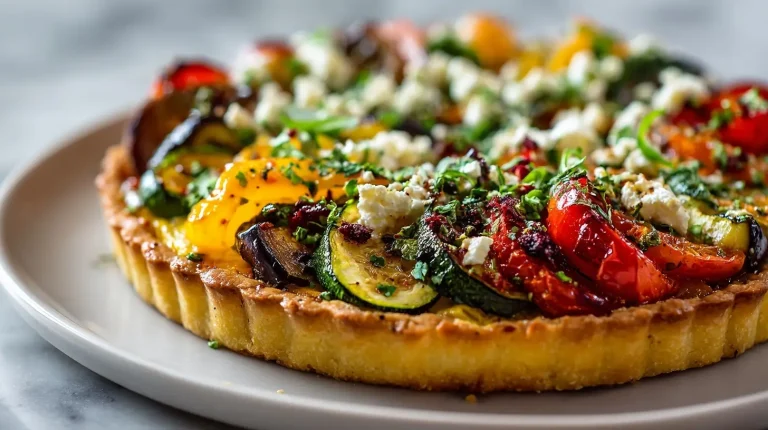 Mediterrane Gemüse-Tart im Airfryer frisch zubereitet.