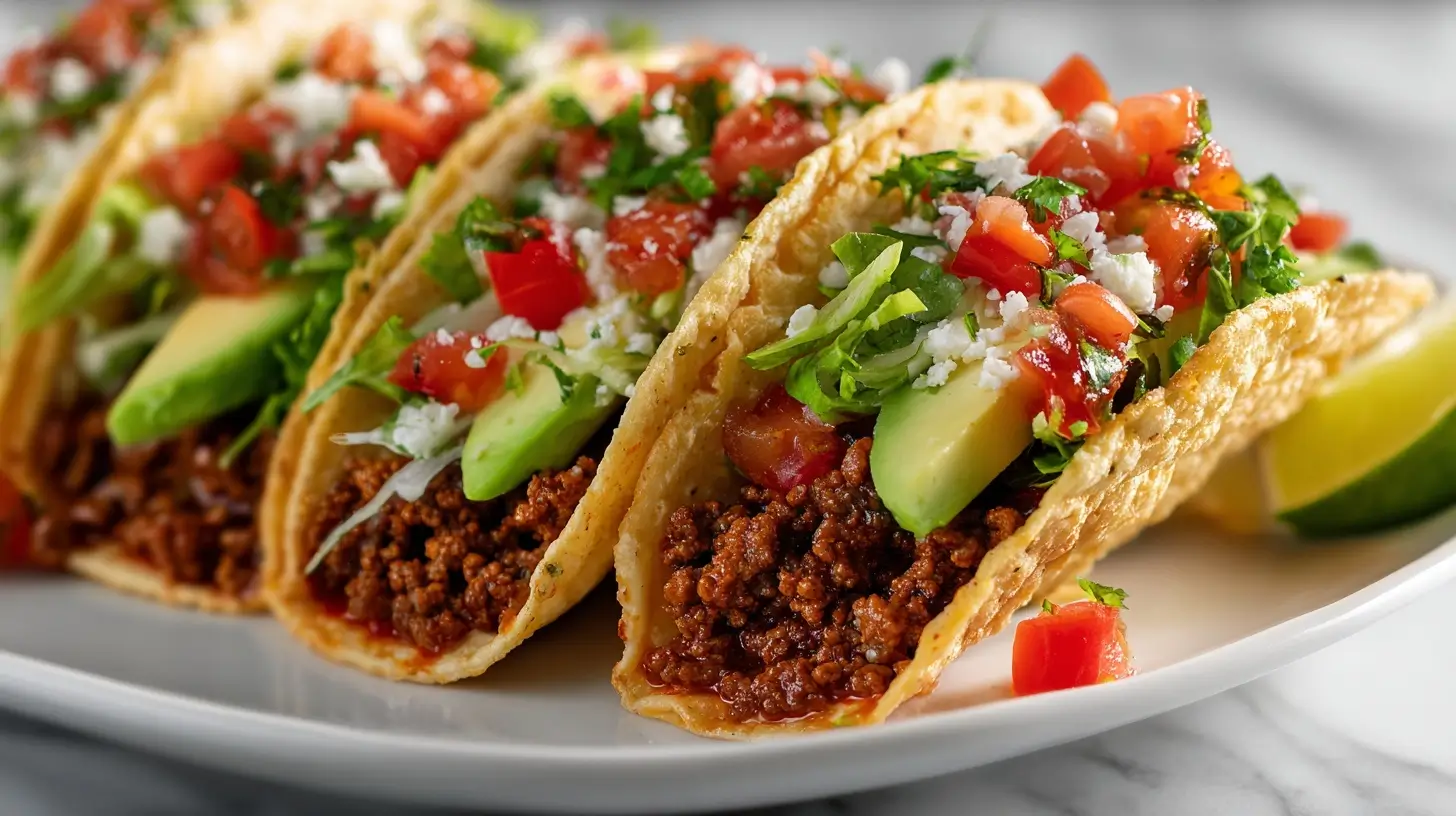 Leckere mexikanische Tacos, zubereitet in der Heißluftfritteuse.