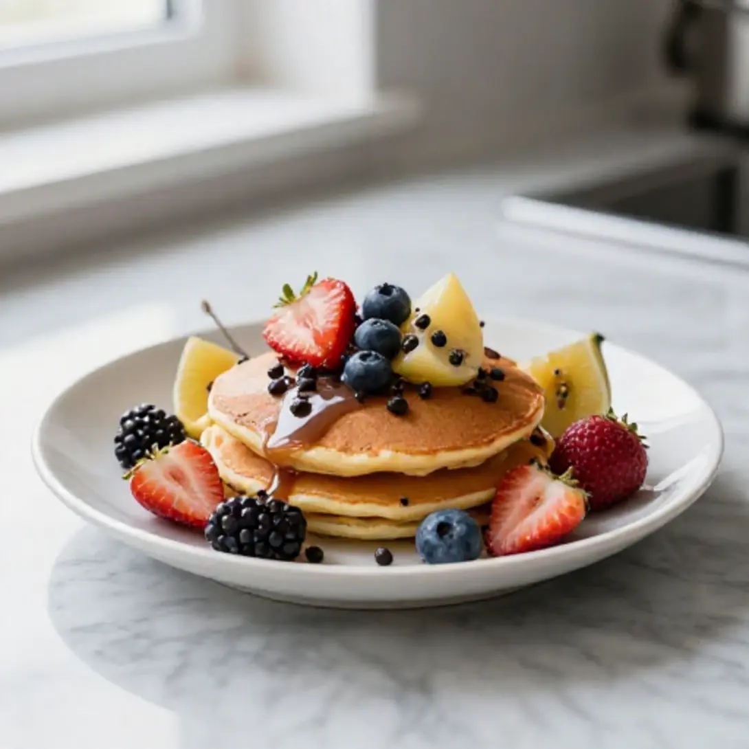 Ofen-Pancakes im Airfryer - fluffig und einfach zuzubereiten.