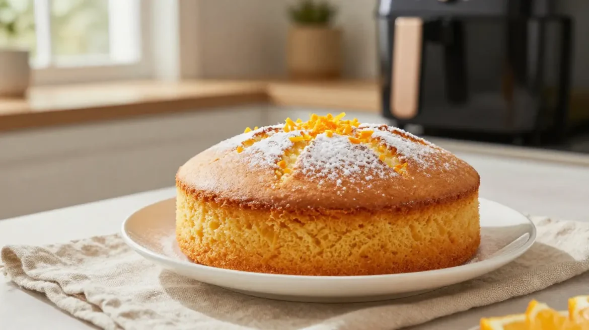 Saftiger Orangenkuchen aus der Heißluftfritteuse, perfekt für jeden Anlass.