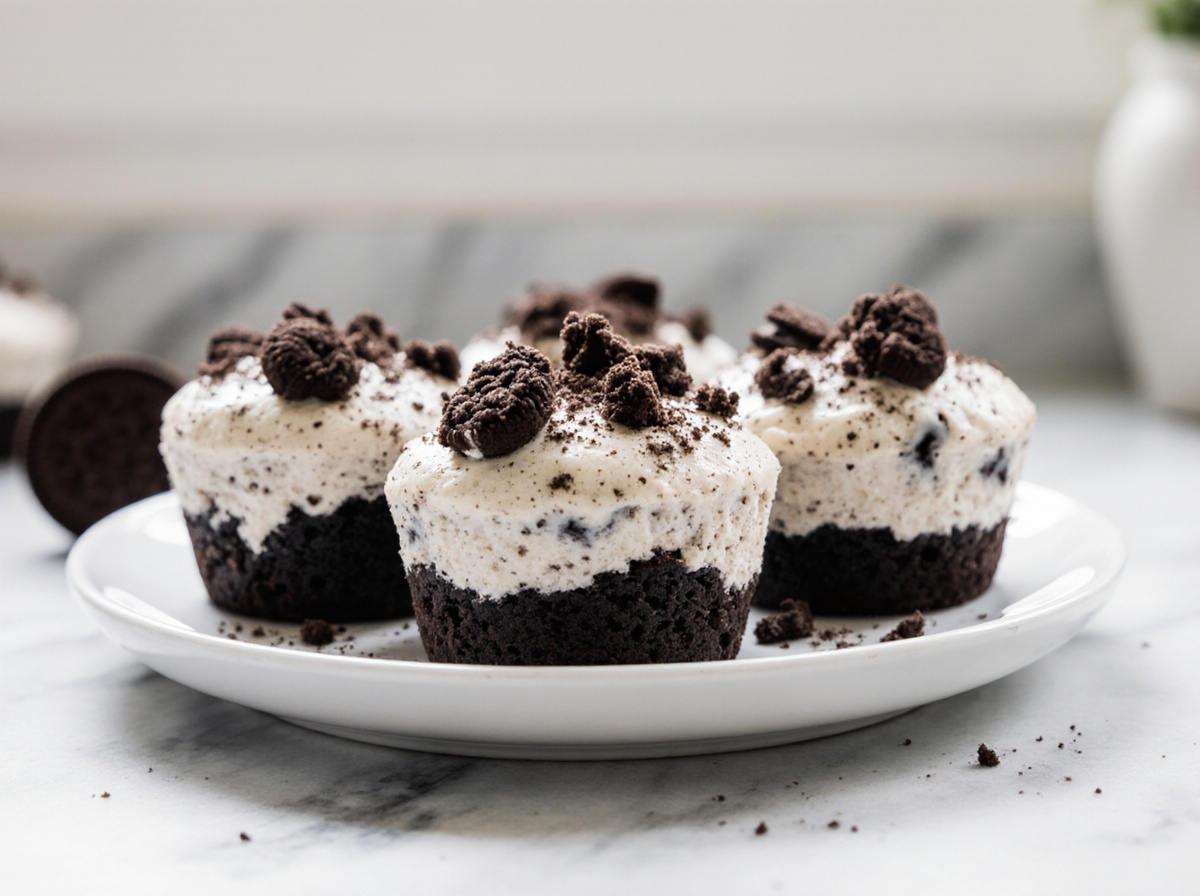 Oreo Käsekuchen Muffins aus der Heißluftfritteuse - lecker und einfach zuzubereiten.