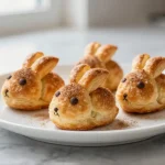 Oster-Häschen aus Blätterteig, frisch zubereitet im Airfryer.