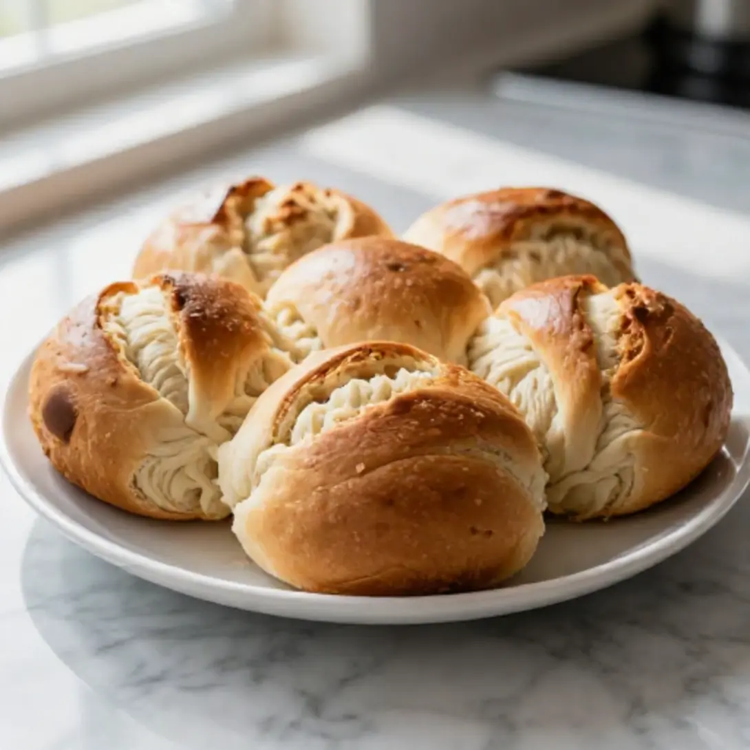 Leckeres Oster-Hefegebäck im Airfryer, warm serviert.