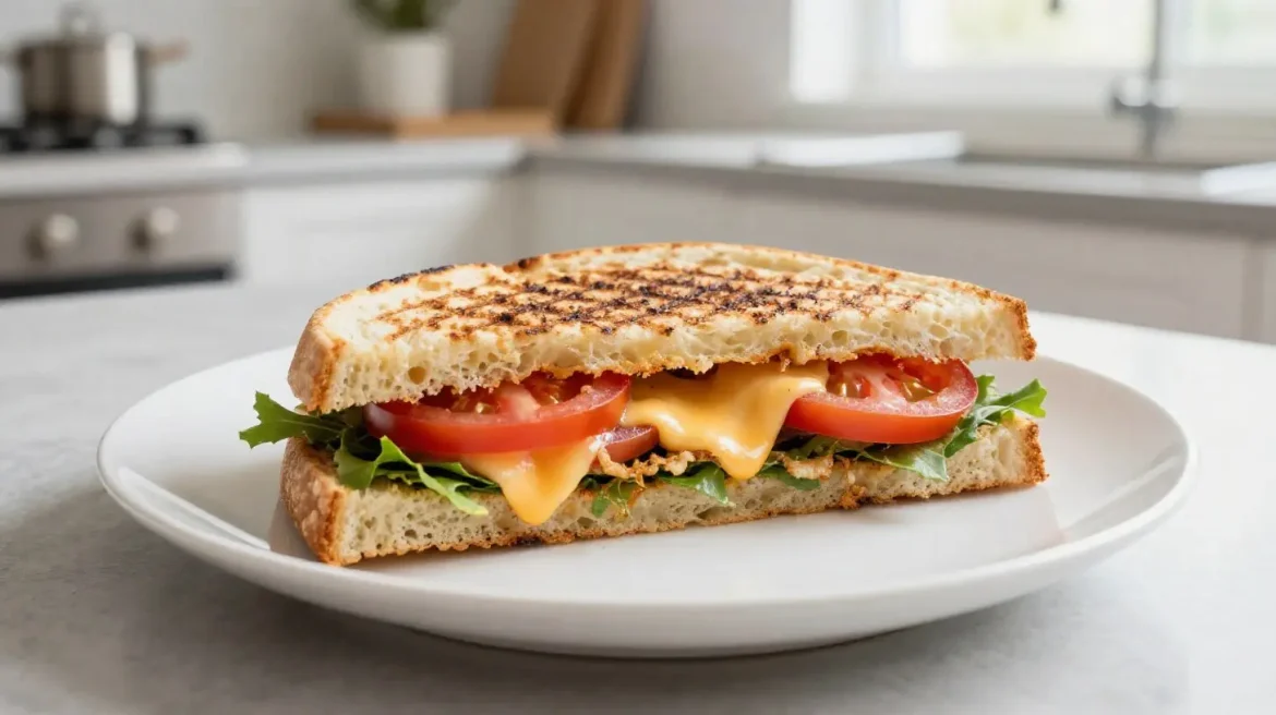 Leckere Panini aus der Heißluftfritteuse, perfekt geröstet und knusprig.