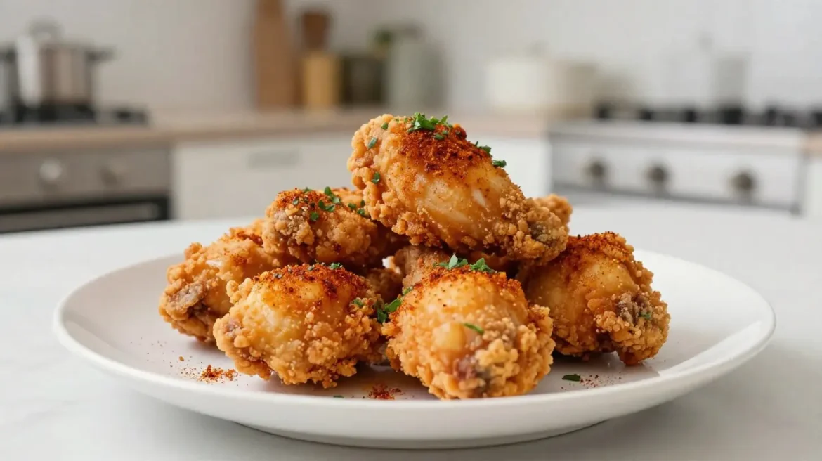 Saftiges Paprikahähnchen aus der Heißluftfritteuse, perfekt zubereitet für ein gesundes Essen.