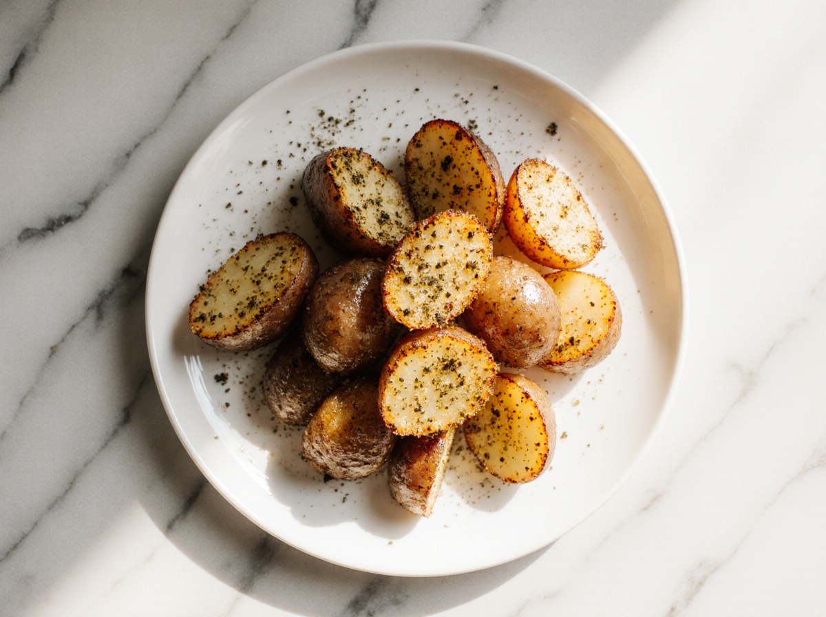 Parmesan Kartoffeln in der Heißluftfritteuse sind knusprig und lecker.