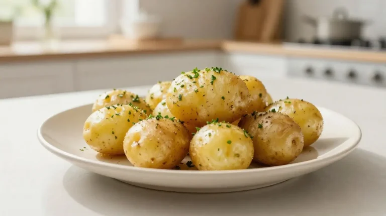 Leckere Petersilienkartoffeln, goldbraun und knackig aus dem Airfryer.