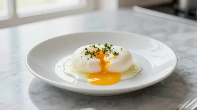 Pochierte Eier aus dem Airfryer perfekt zubereitet.