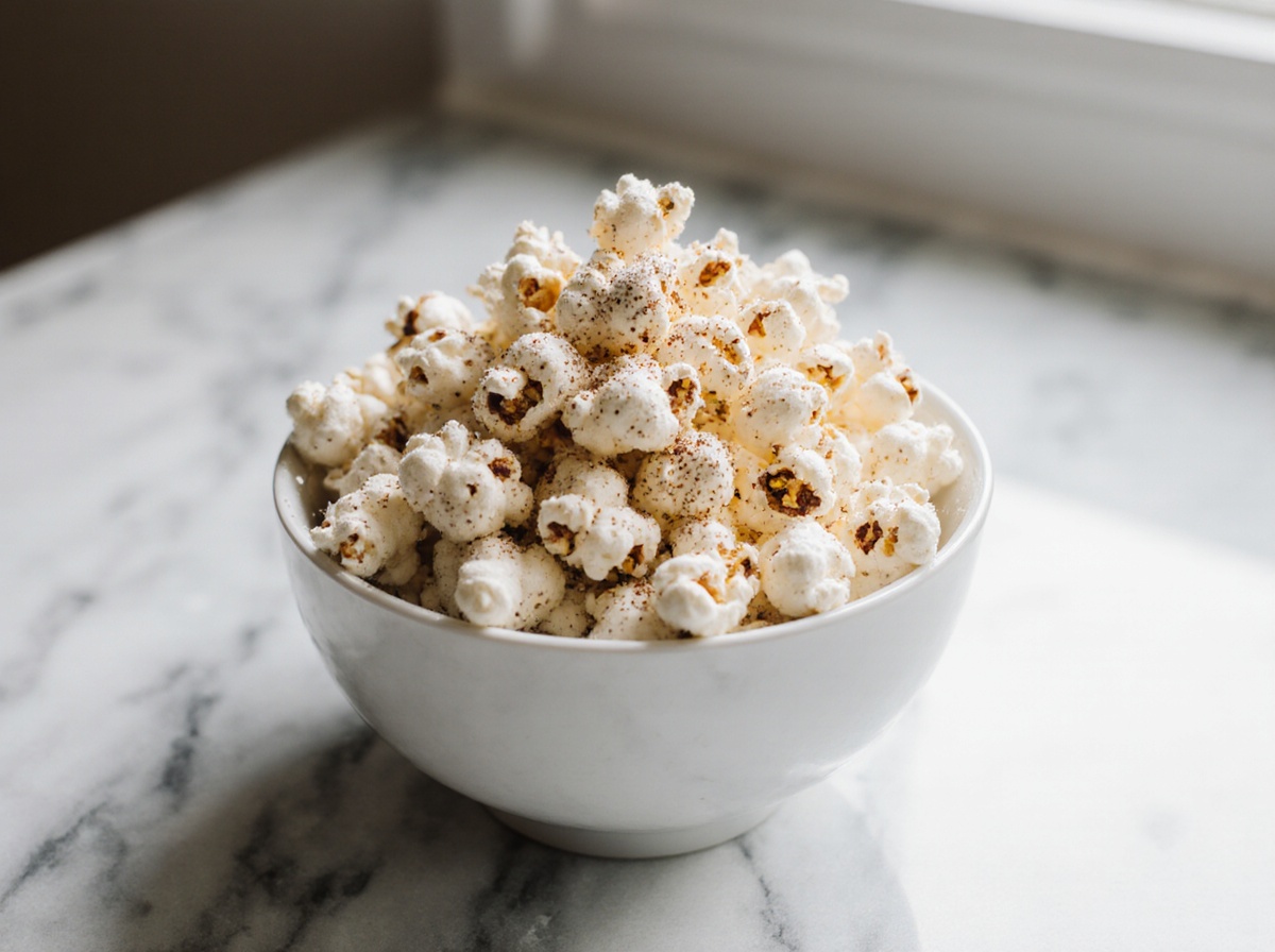 Leckeres popcorn aus der Heißluftfritteuse, perfekt für jeden Filmabend.