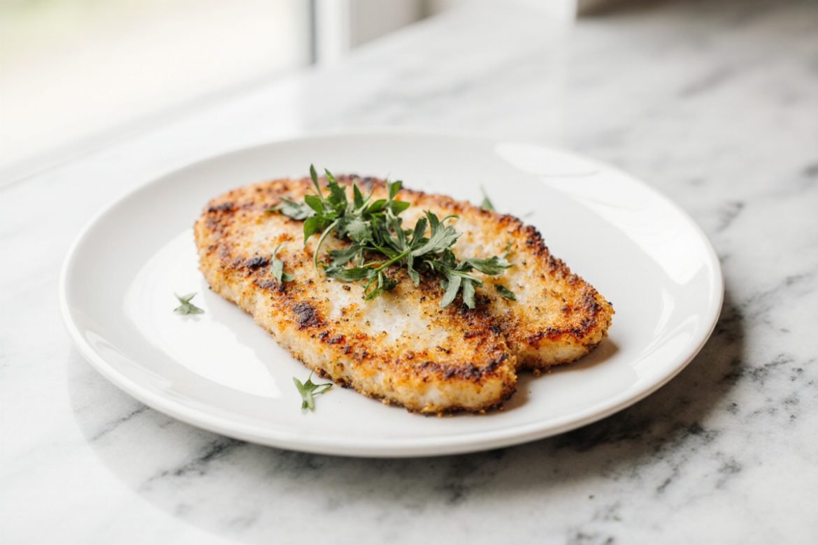 Leckere Putenschnitzel im Airfryer zubereitet.