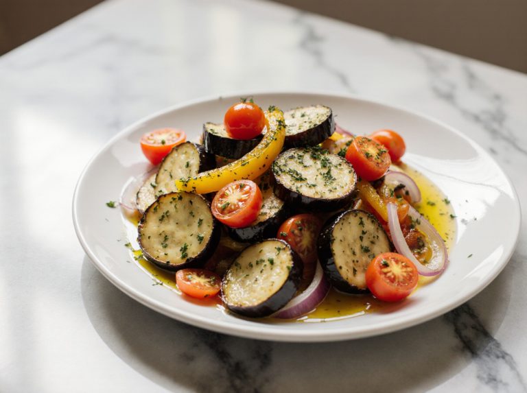 Leckeres Ratatouille aus der Heißluftfritteuse zubereitet.