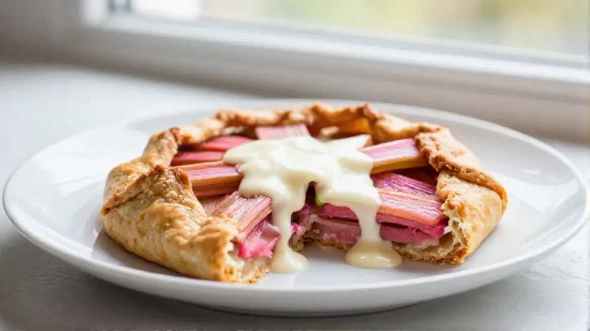 Rhabarber mit Vanillesoße aus dem Airfryer ist ein köstlicher Nachtisch.