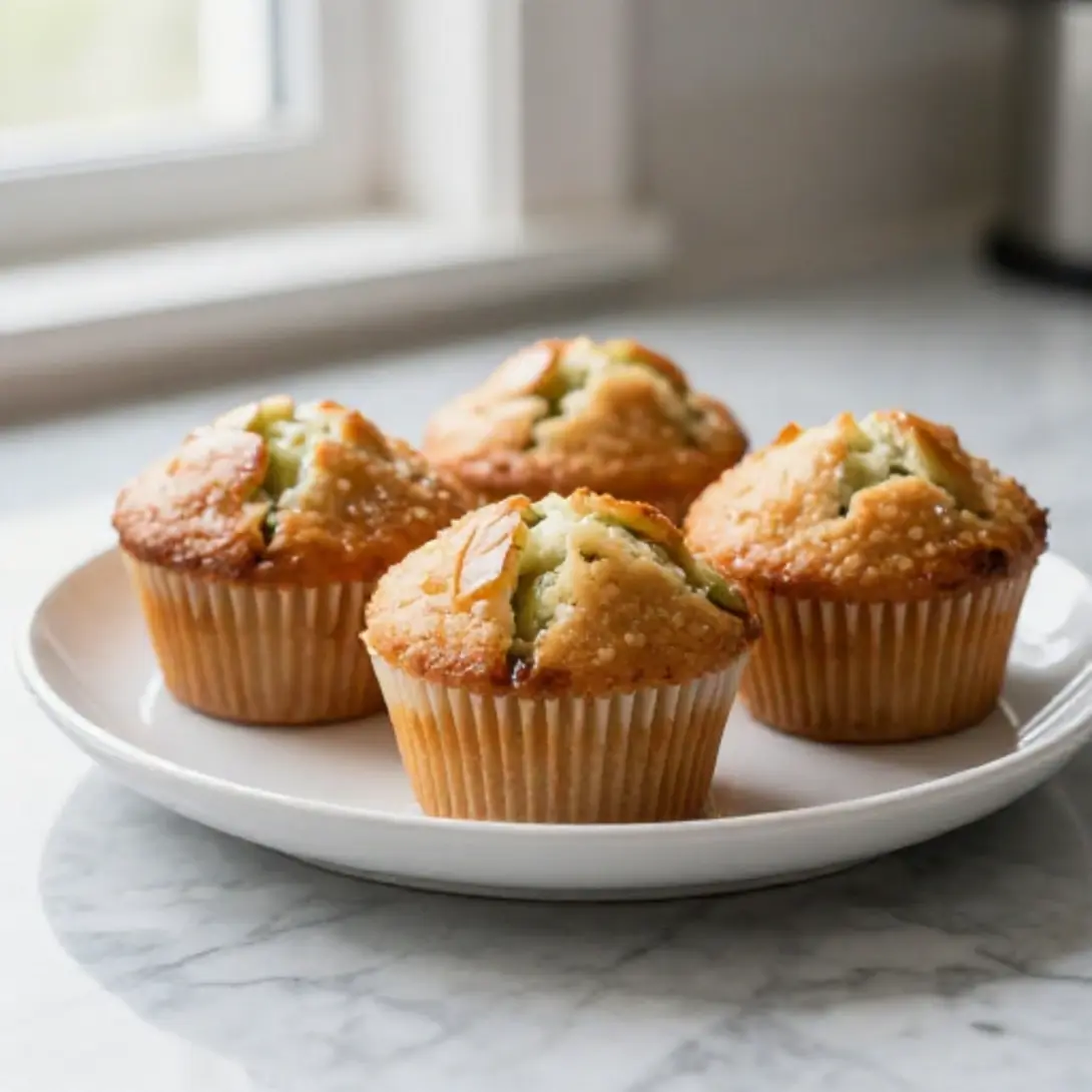 Perfekte Rhabarber-Muffins im Airfryer, einfach zuzubereiten.