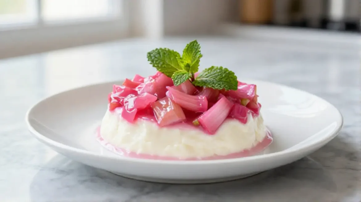 Leckeres Rhabarber-Schmand-Dessert aus der Heißluftfritteuse.