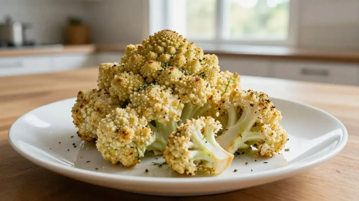 Zartes Romanesco aus der Heißluftfritteuse, perfekt knusprig und voller Geschmack.