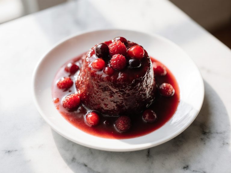 Rote Grütze aus der Heißluftfritteuse - ein leckeres Dessert.