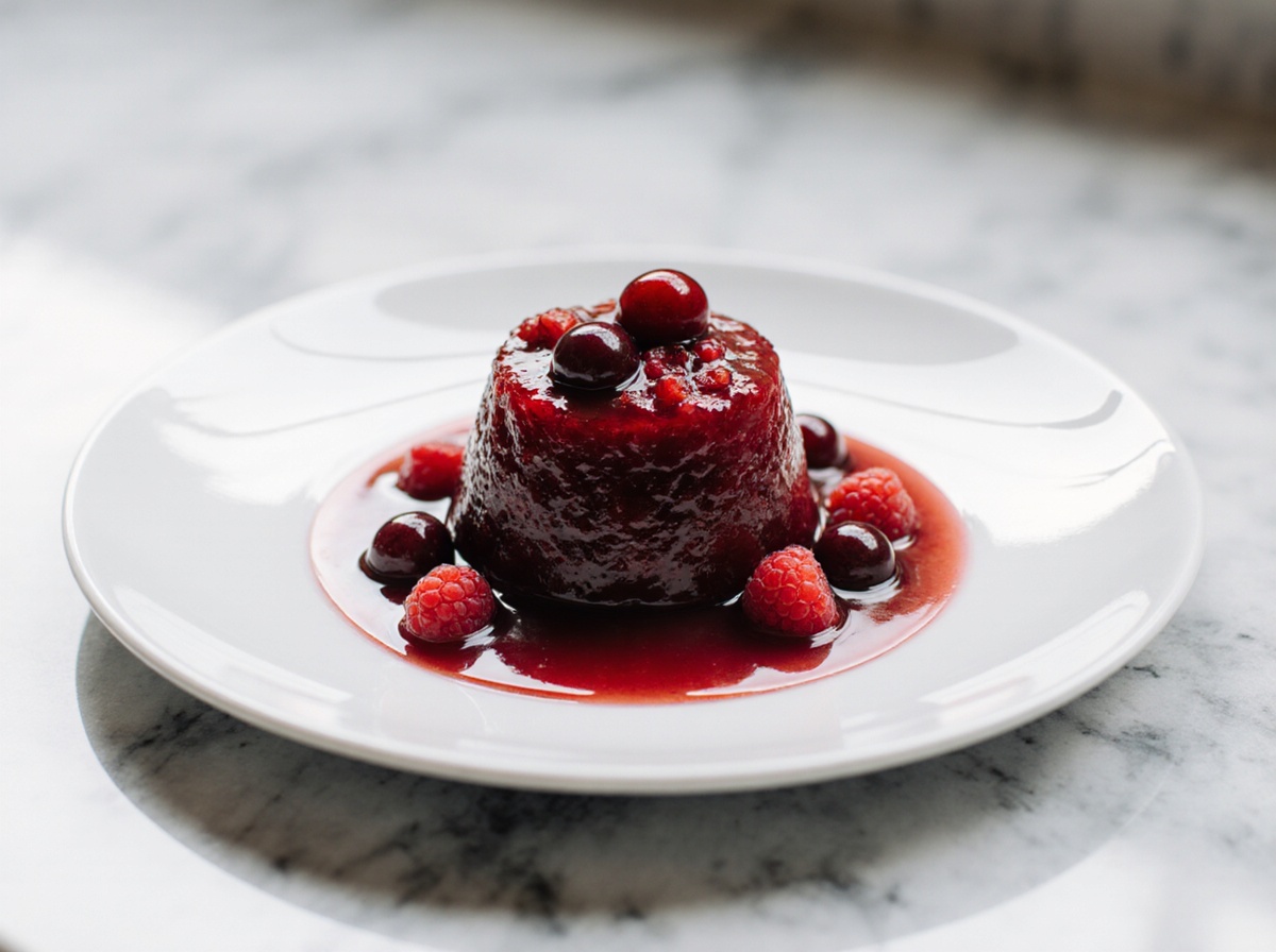 Rote Grütze aus der Heißluftfritteuse, ein köstliches Dessert.