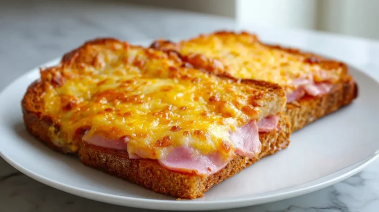 Leckerer schinken käse toast im airfryer, perfekt für ein schnelles Abendessen.