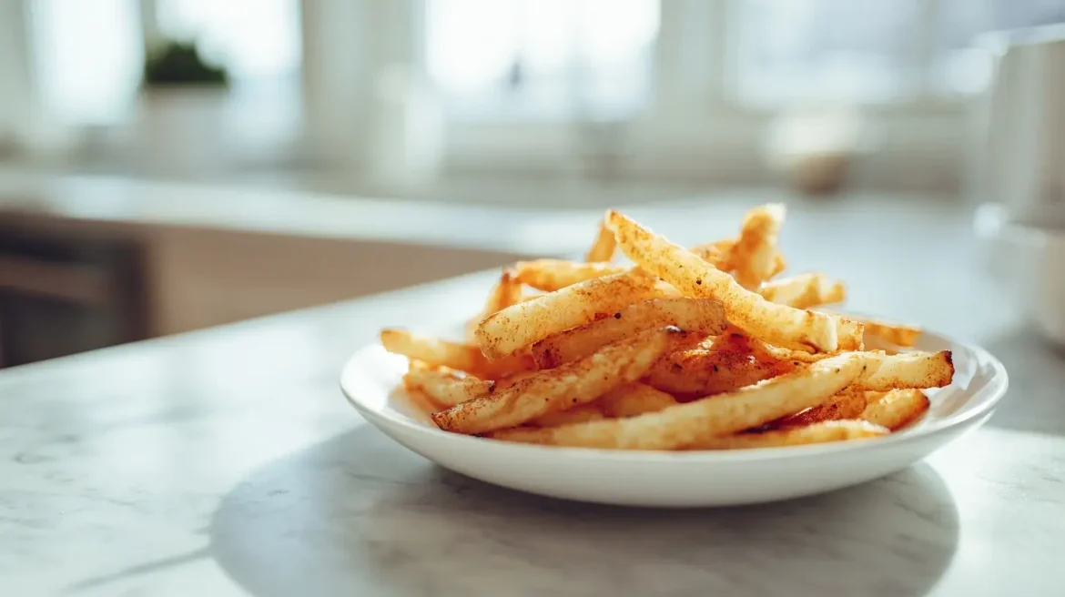 Schwarzwurzel-Pommes aus der Heißluftfritteuse - knusprige Delikatesse leicht gemacht.