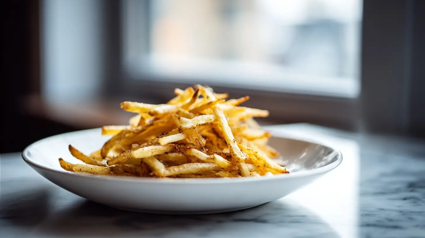 Leckere Schwarzwurzel-Pommes aus der Heißluftfritteuse, knusprig und gesund.