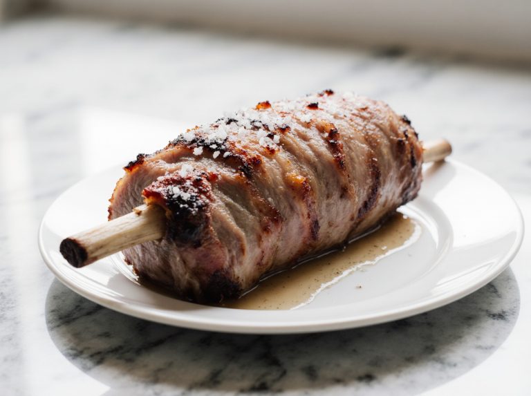 Schweinekrustenbraten aus der Heißluftfritteuse - ein knuspriges Festmahl.