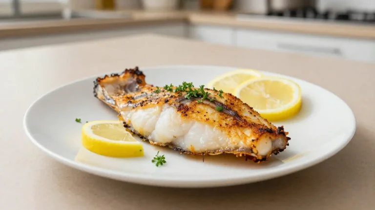 Saftiger Seeteufel im Airfryer, perfekt gebraten für ein leckeres Abendessen.