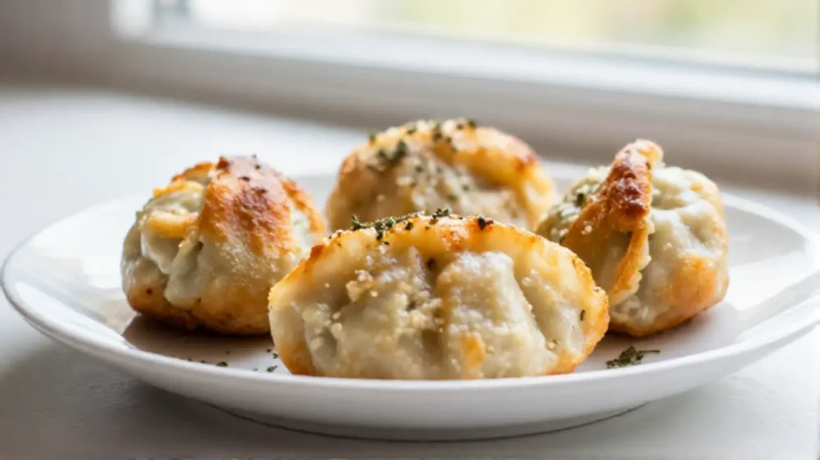 Leckere Semmelknödel aus der Heißluftfritteuse frisch zubereitet.
