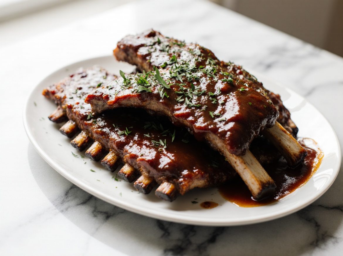 Spareribs aus der Heißluftfritteuse sind saftig und lecker.