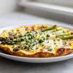 Spargel-Frittata aus der Heißluftfritteuse, ein köstliches Gericht aus frischem Spargel.