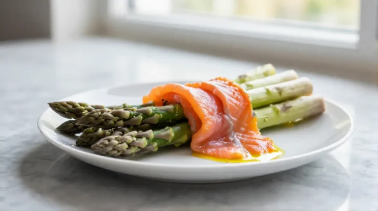 Genießen Sie Spargel mit Räucherlachs im Airfryer für ein schnelles und leckeres Gericht.