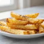 Leckere Steckrüben-Pommes frisch zubereitet im Airfryer.