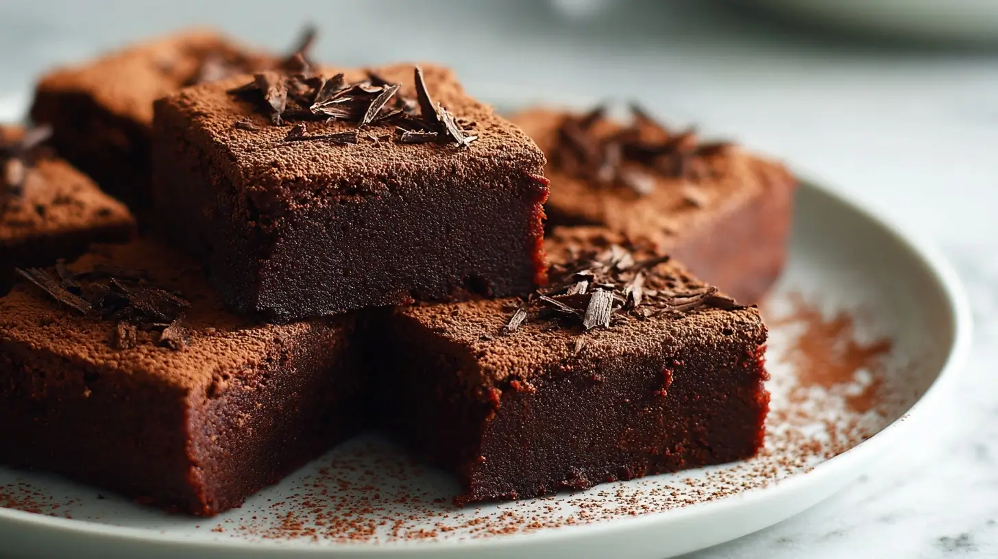 Leckere Süßkartoffel-Brownies aus der Heißluftfritteuse frisch zubereitet.