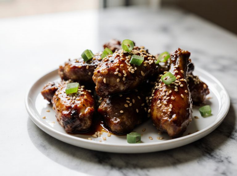 Teriyaki Chicken Wings aus der Heißluftfritteuse sind eine köstliche und knusprige Snack-Option.
