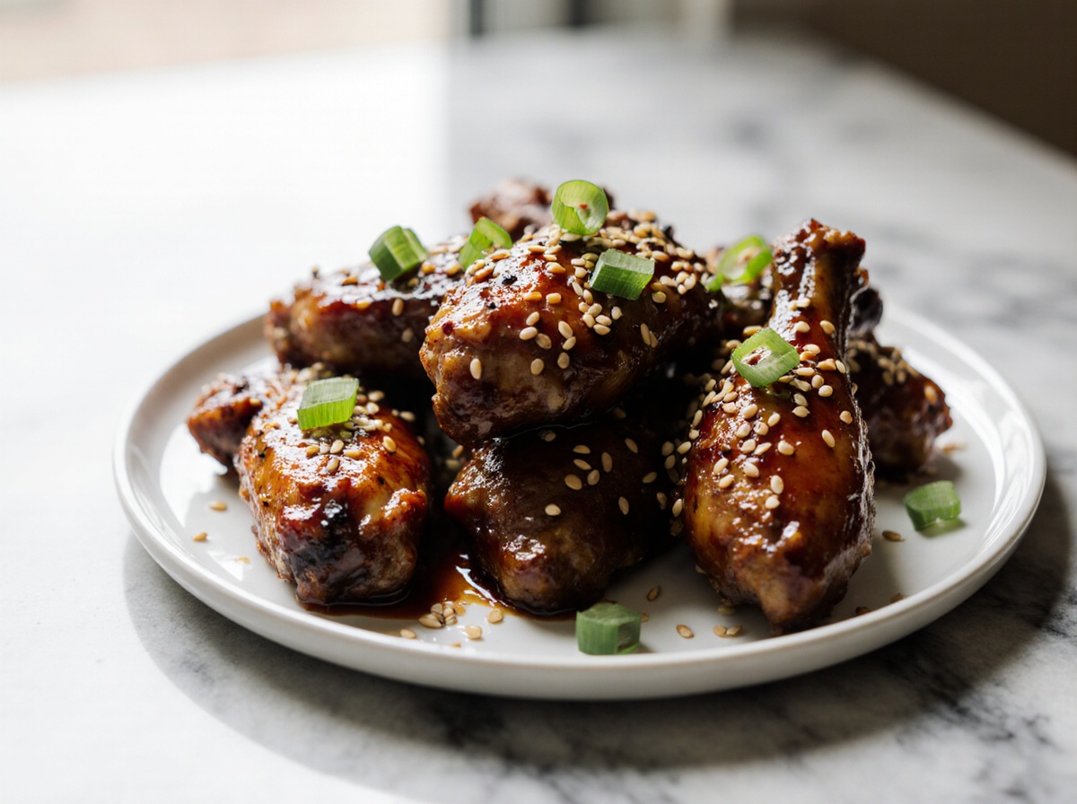 Teriyaki Chicken Wings aus der Heißluftfritteuse sind eine köstliche und knusprige Snack-Option.