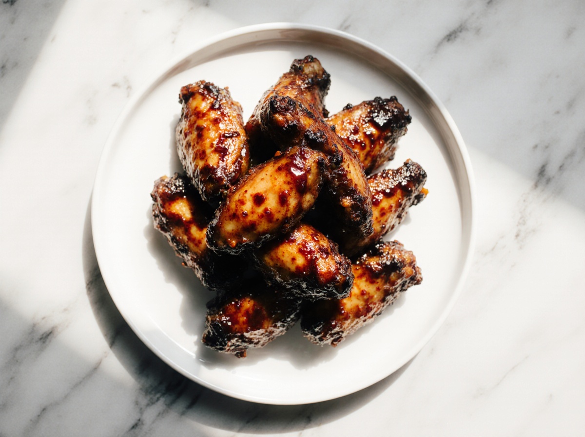 Leckere Teriyaki Chicken Wings aus der Heißluftfritteuse, perfekt für jeden Snack-Liebhaber.