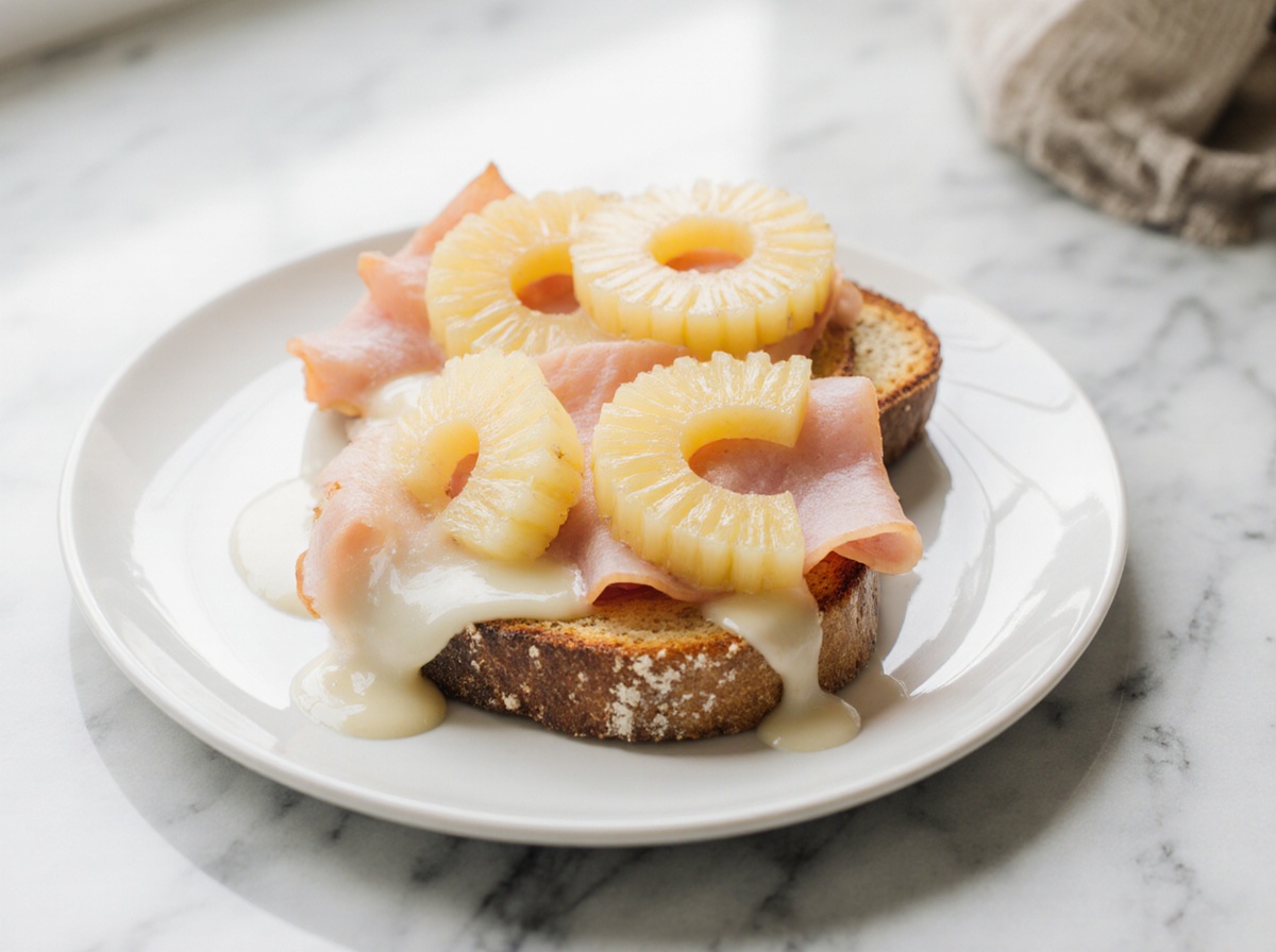 Toast Hawaii aus der Heißluftfritteuse – eine leckere und einfache Zubereitung.