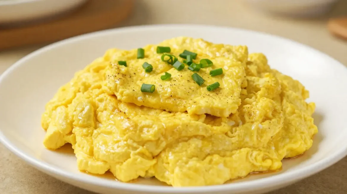 Leckeres Tofu-Rührei aus der Heißluftfritteuse, perfekt gewürzt und ganz einfach zubereitet.